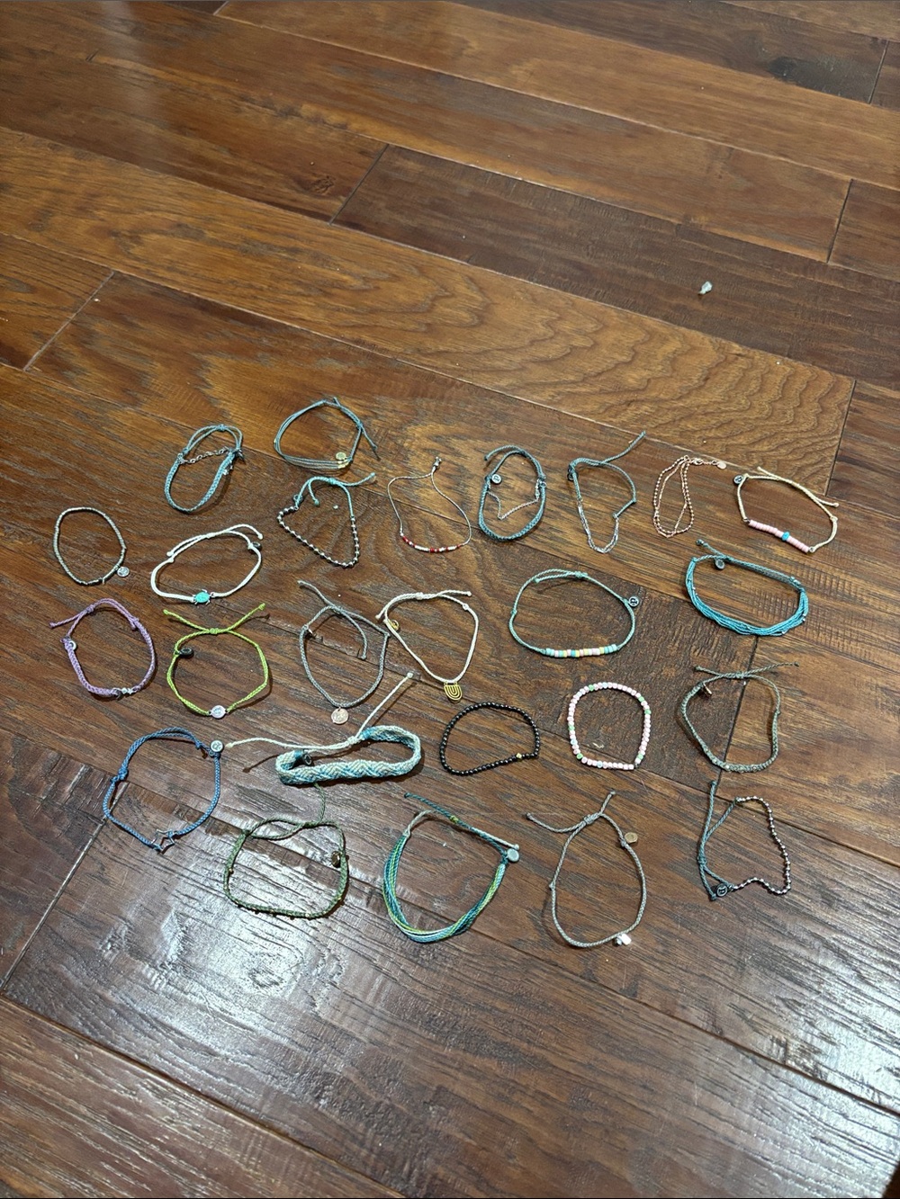 Pura Vida Mixed Blue, Green, Teal and Neutral Bracelet Lot (25 Bracelets)